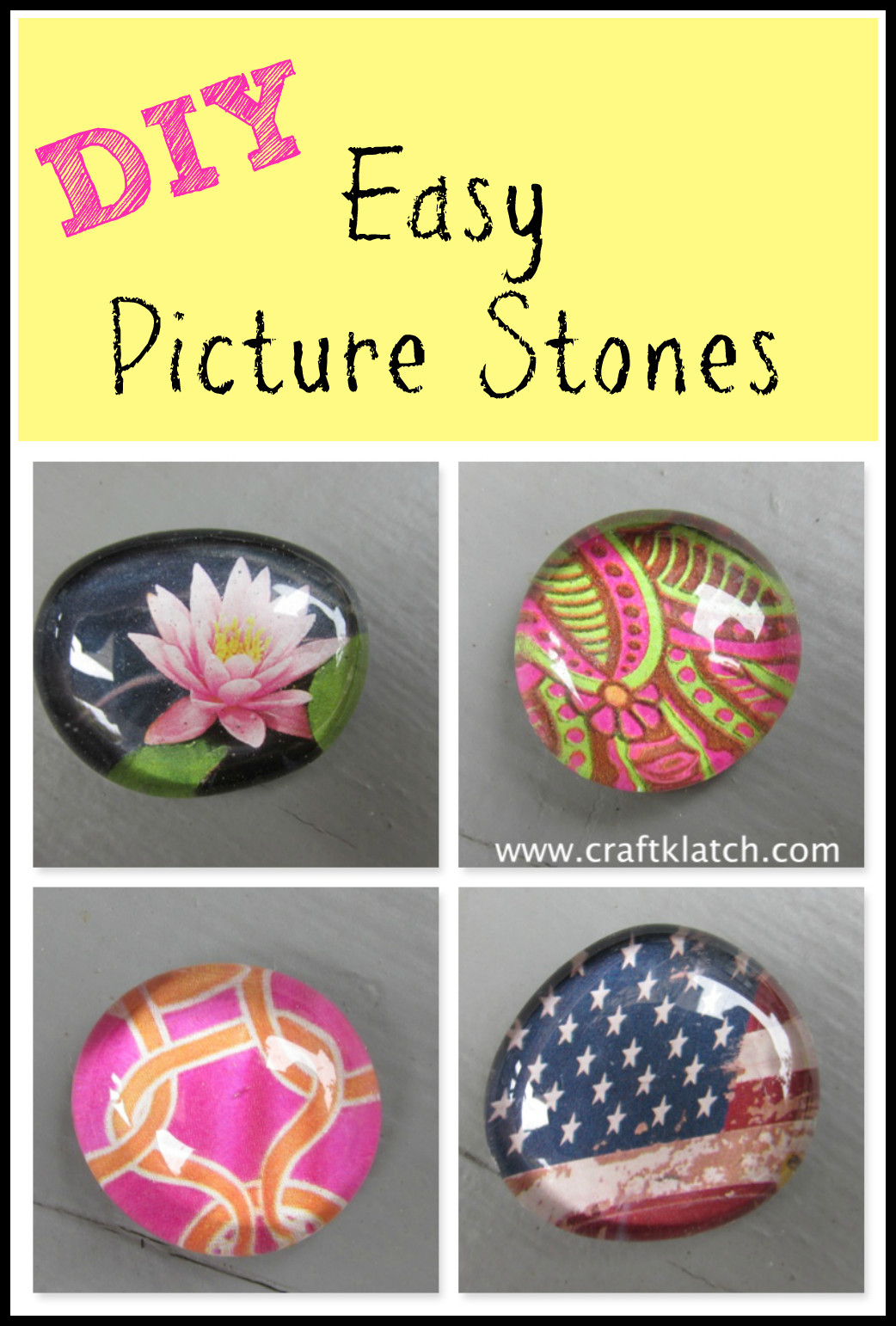Easy Glass Picture Stone Magnets - Craft Klatch
