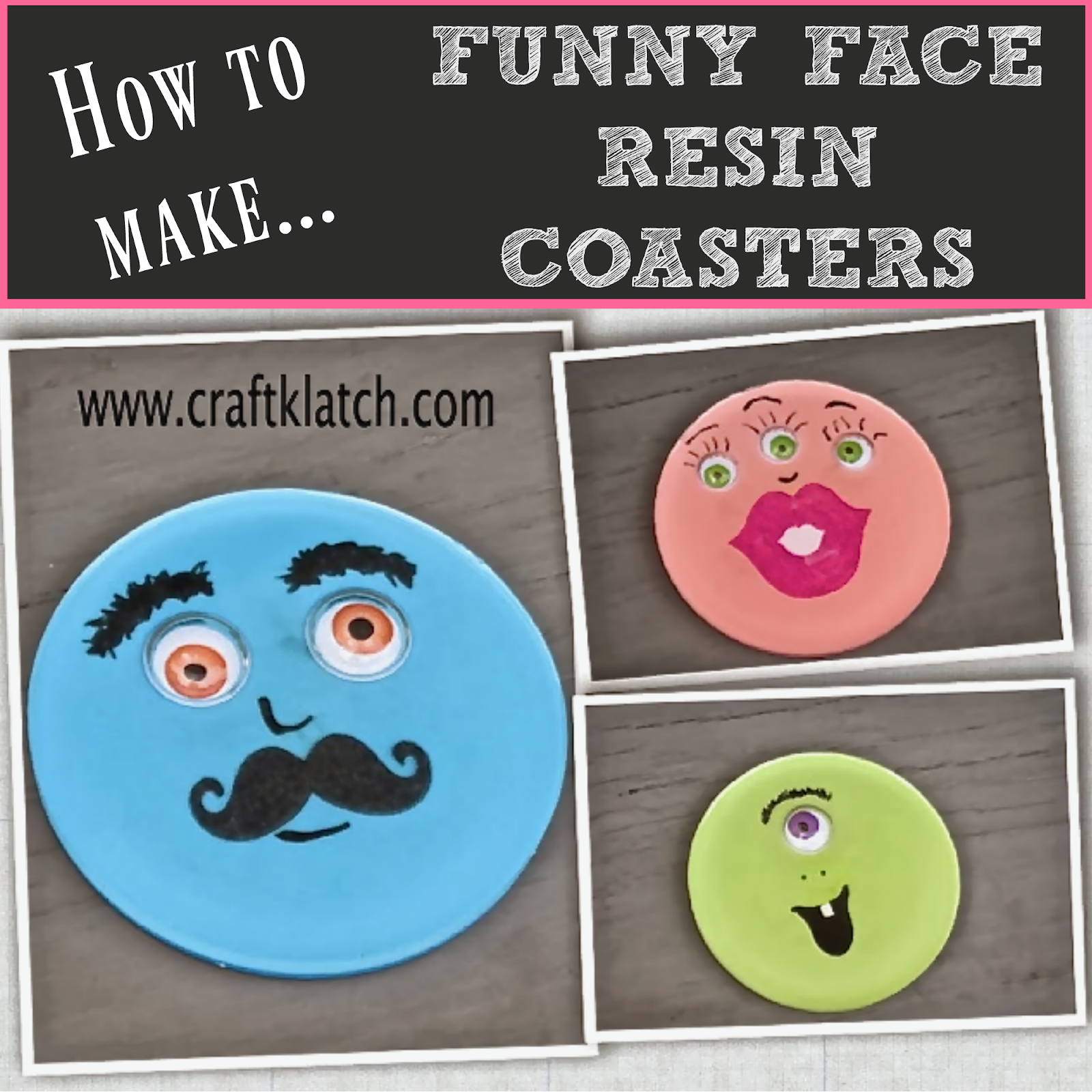 Funny Faces Coasters - Another Coaster Friday - Craft Klatch
