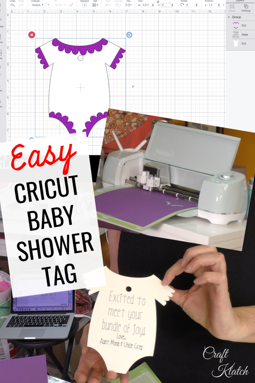 Baby Shower Gift Tag Cricut Crafts Craft Klatch Craft Klatch