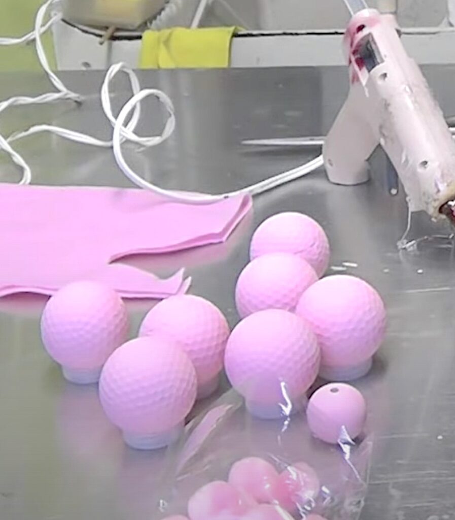 Golf balls painted pink