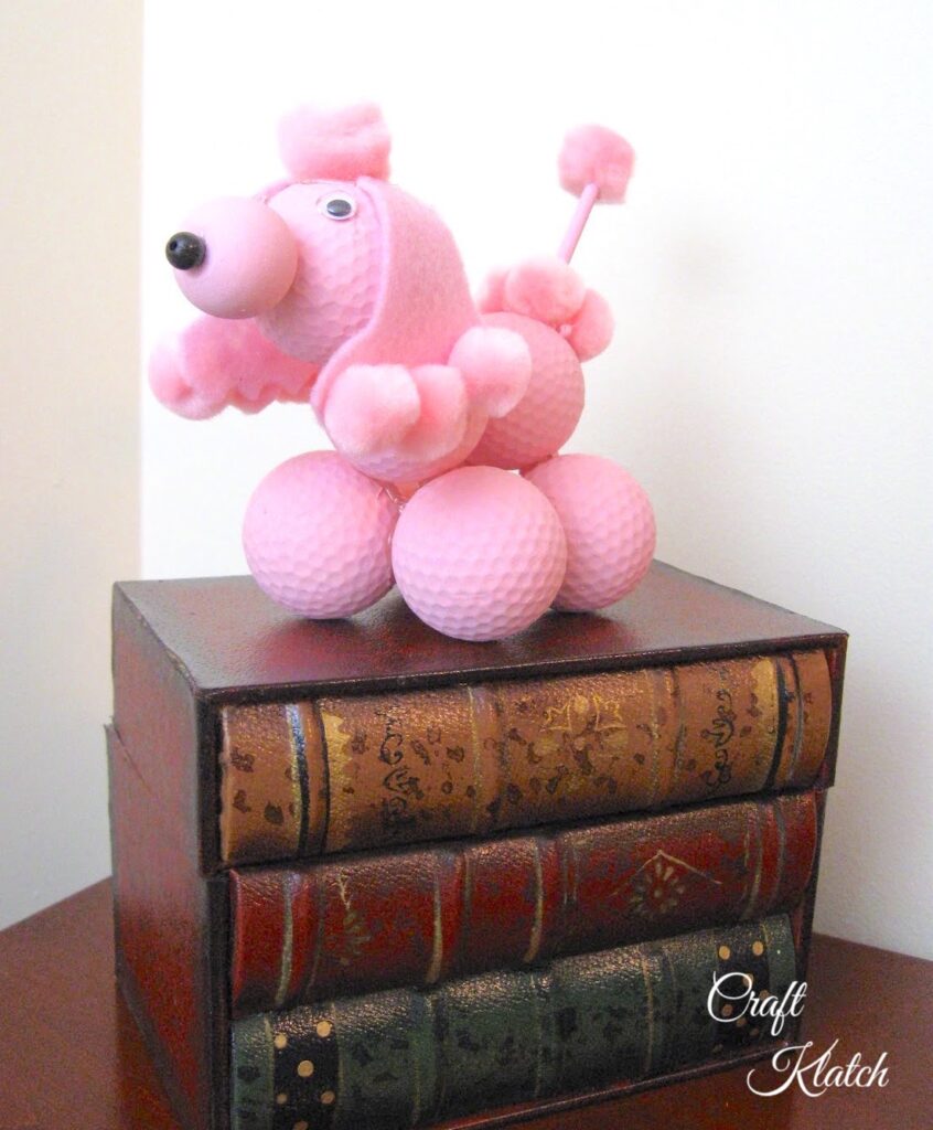 Pink golf ball poodle craft 