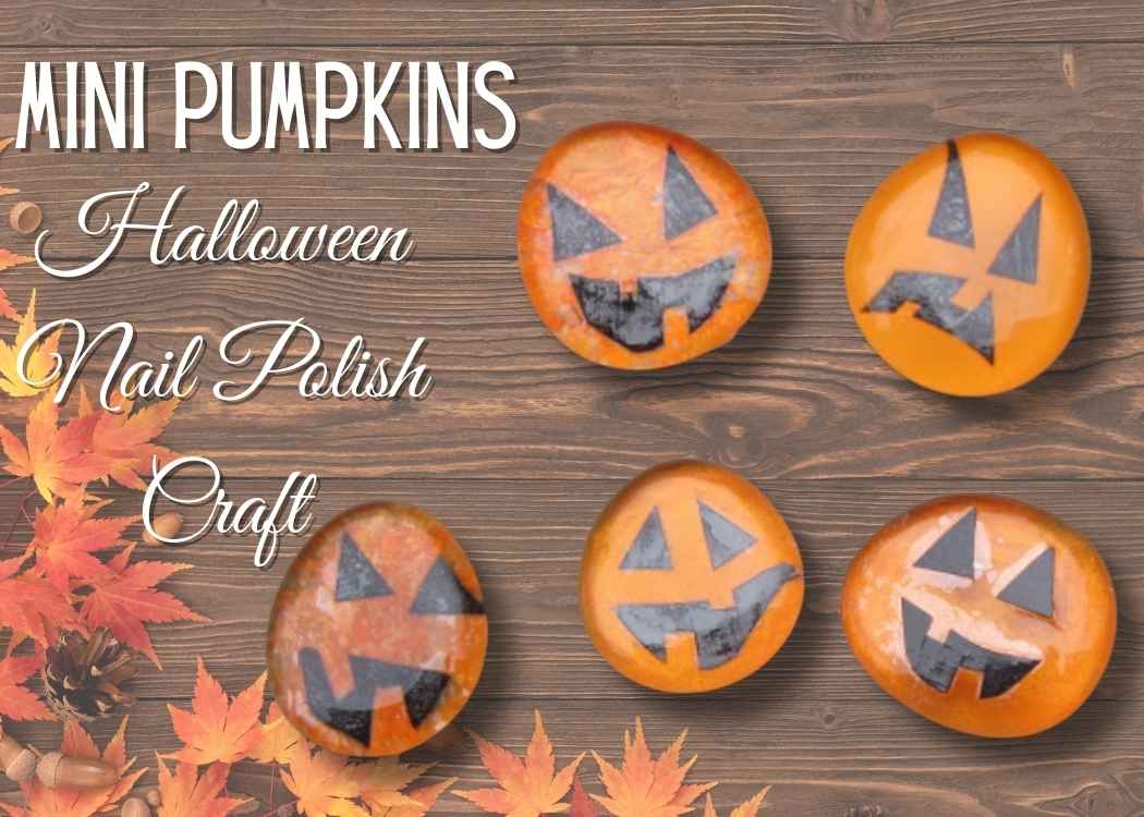 Halloween nail polish craft mini pumpkins