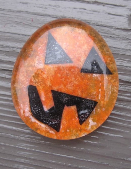 Mod Podge with little pieces of orange tissue paper