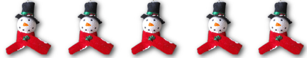 Golf Ball Snowman Christmas Tree Ornament