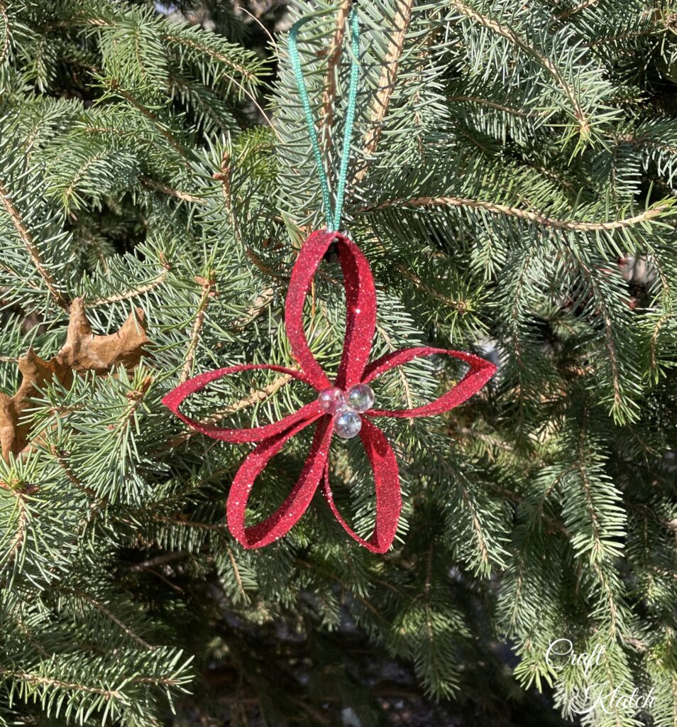 Toilet paper flower Christmas ornament