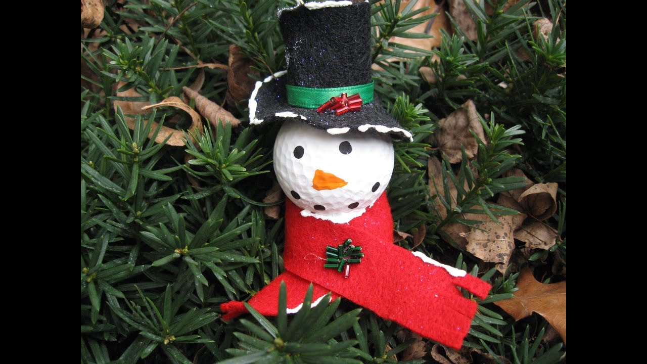 Golf Ball Snowman Christmas Tree Ornament with Video Craft Klatch