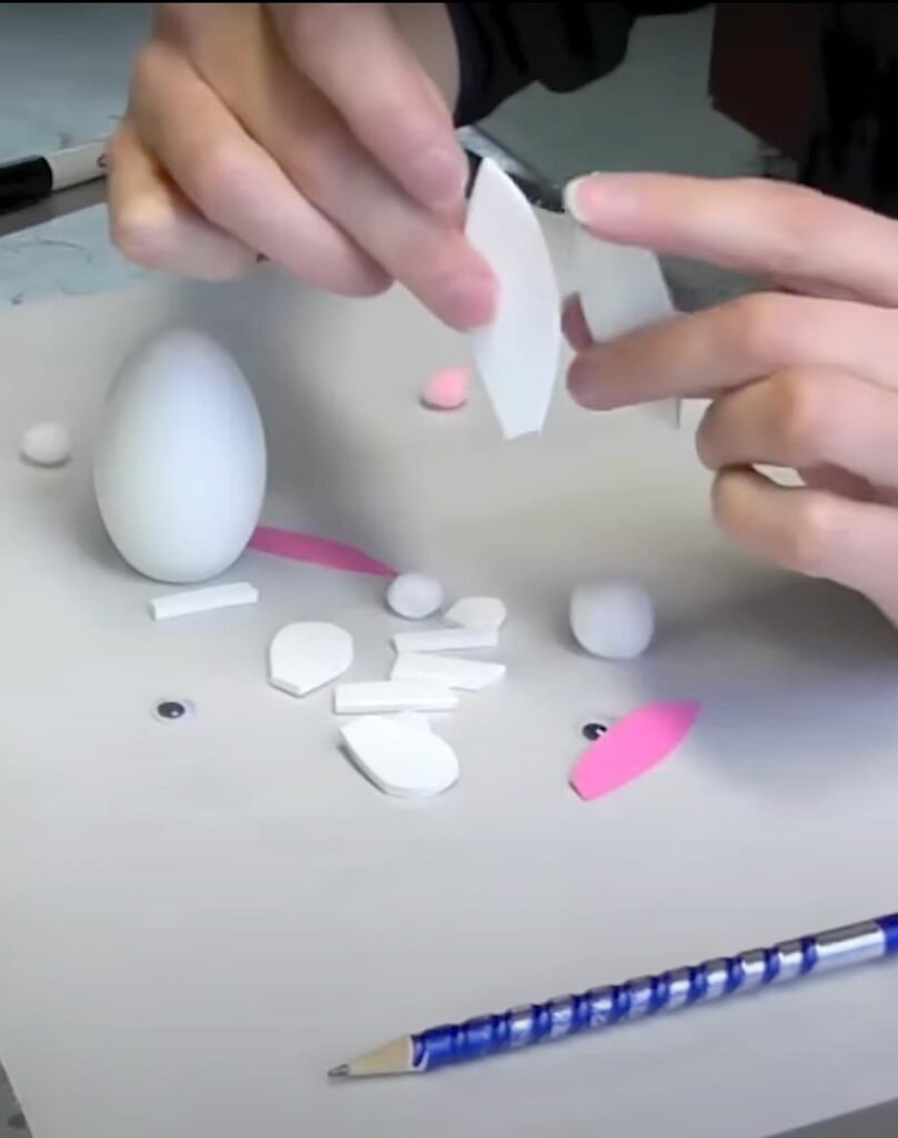 Cut easy Easter Bunny craft parts out of craft foam