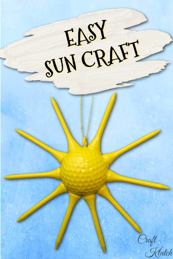 DIY Golf ball sun craft pin