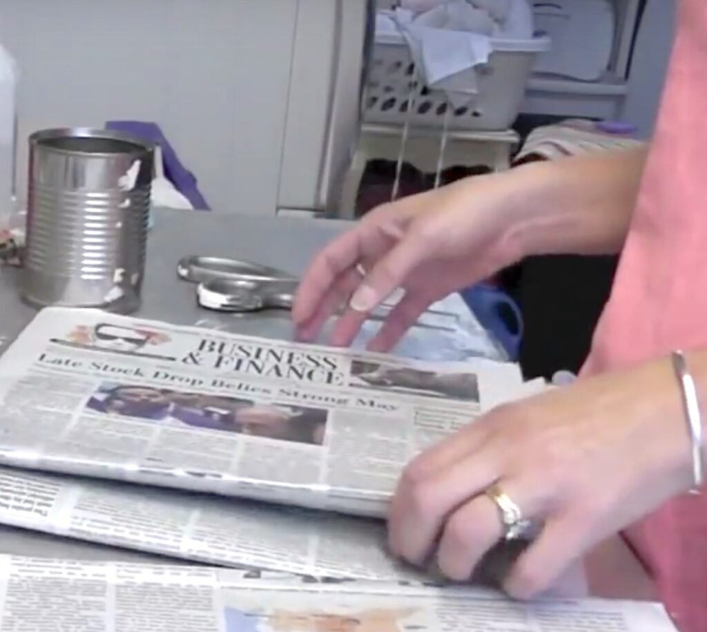 Gather newspapers for newspaper crafts