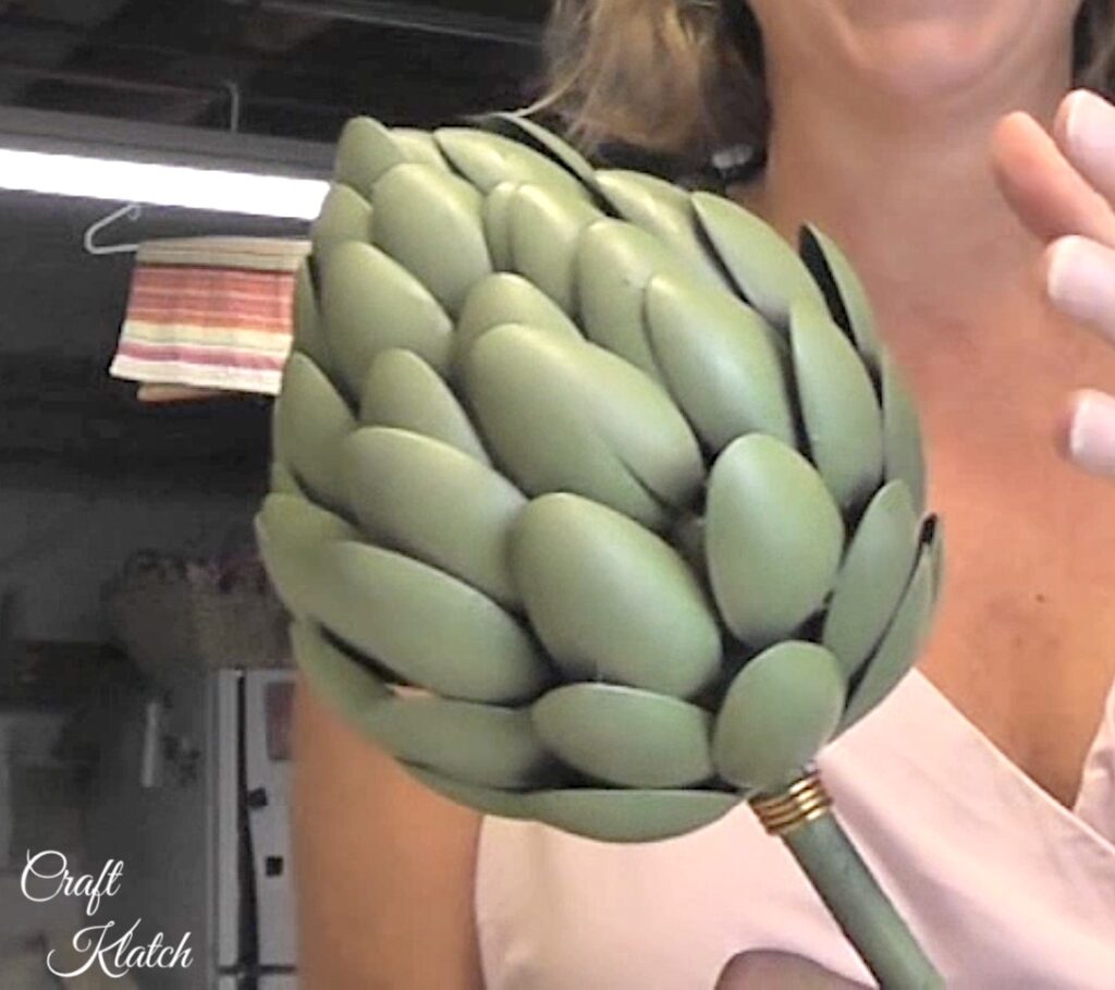 Artichoke project painted green