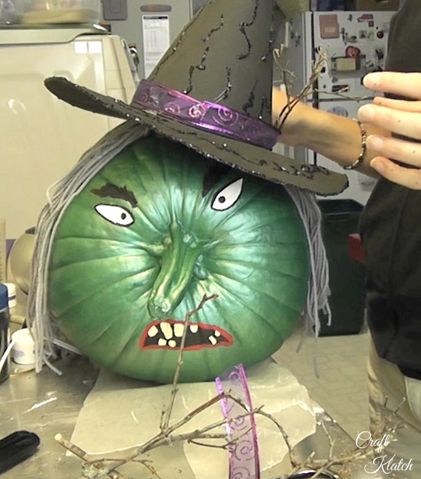 Pumpkin Painting Witch Face