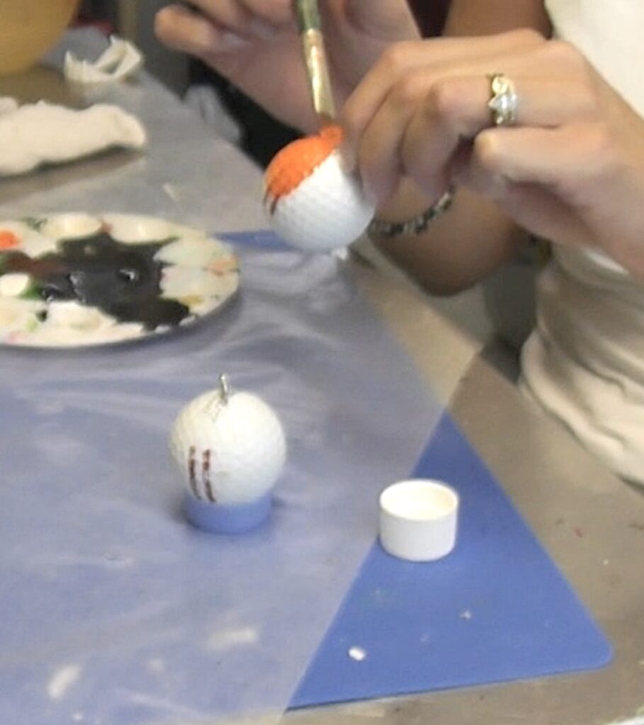 paint golf balls orange