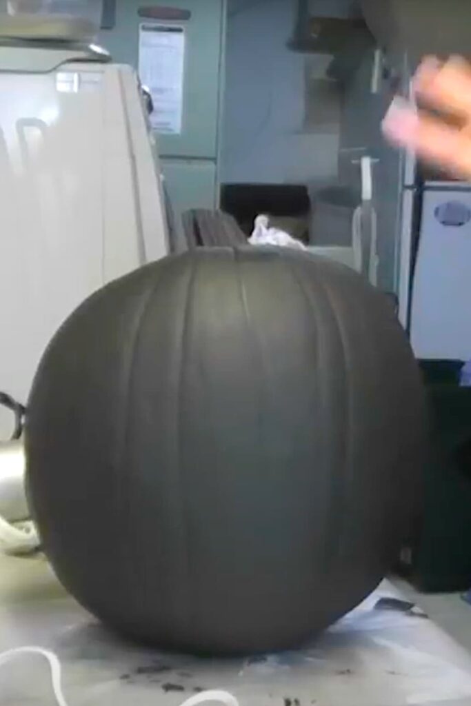 Pumpkin painted black