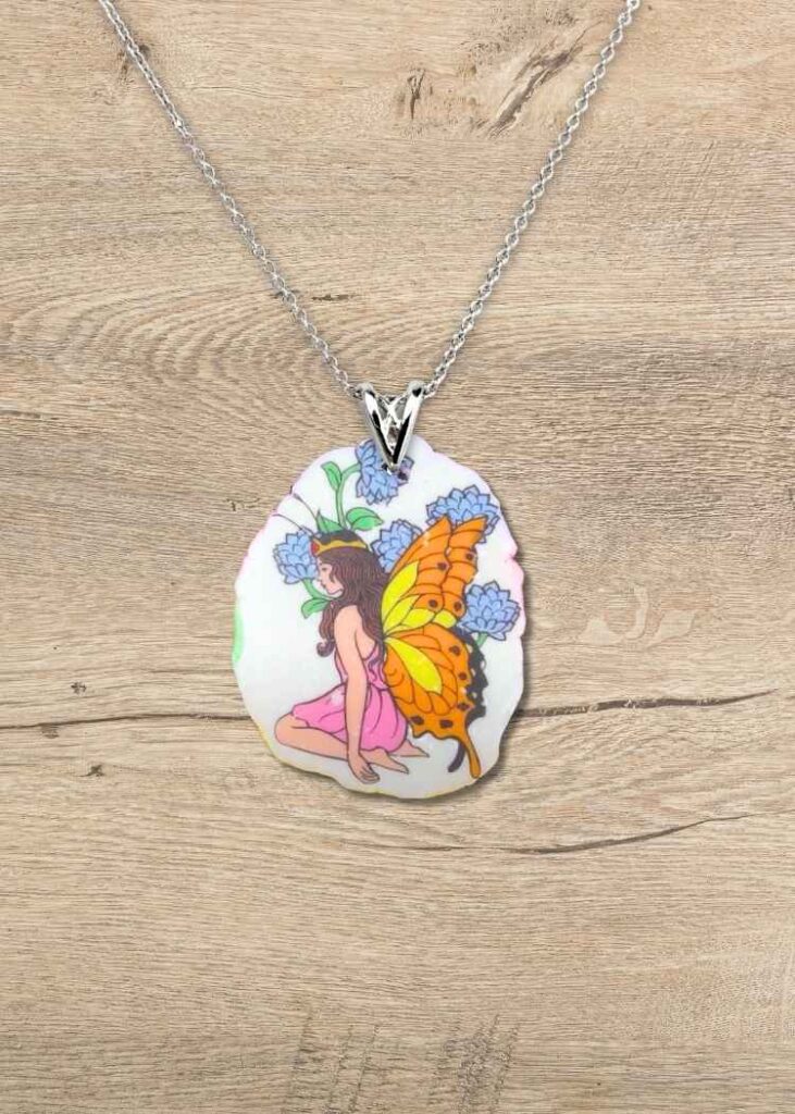 DIY Clay Jewelry Image transfer on clay