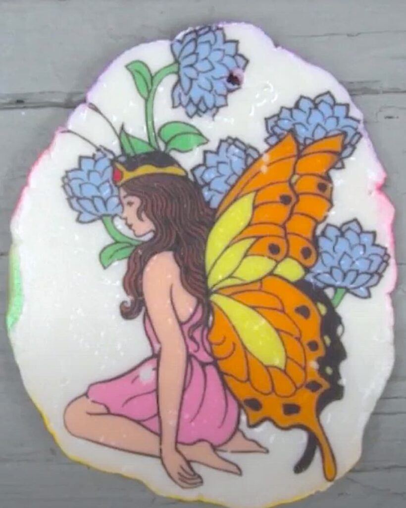 Finished DIY clay jewelry image transfer to clay