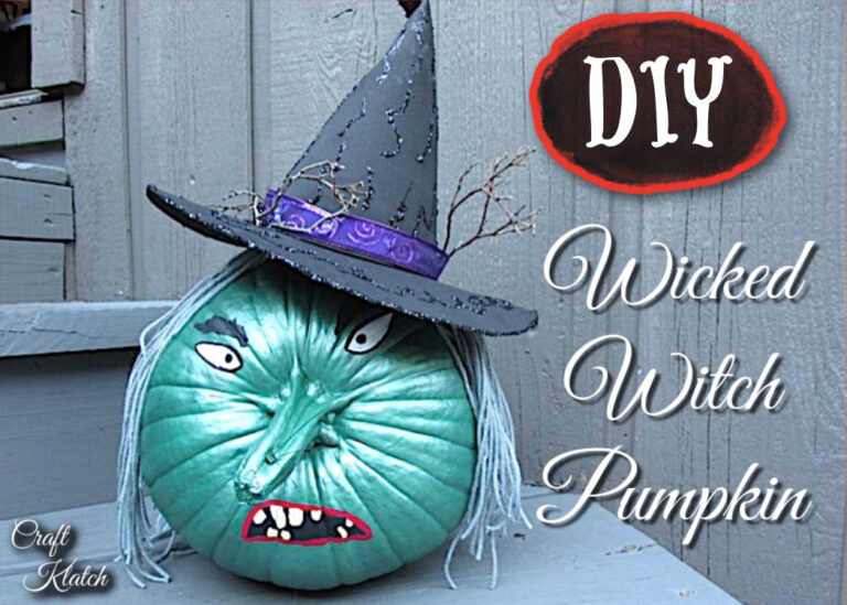 Wicked witch in Wizard of Oz inspired painted pumpkin