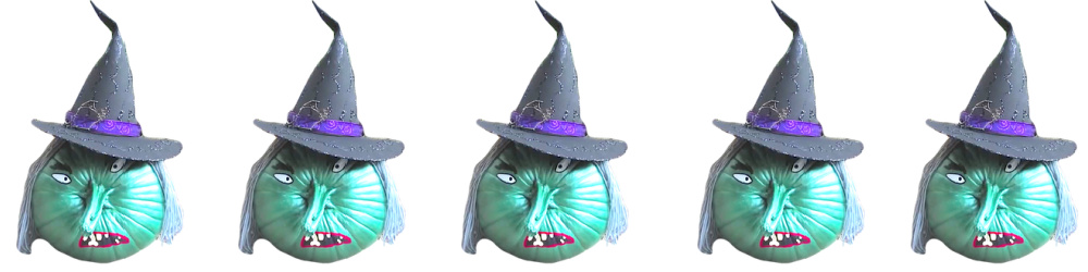 Painted pumpkin witch