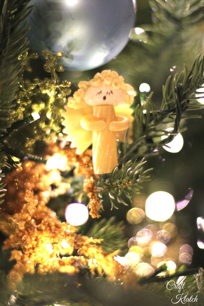 Plain Christmas angel noodle craft