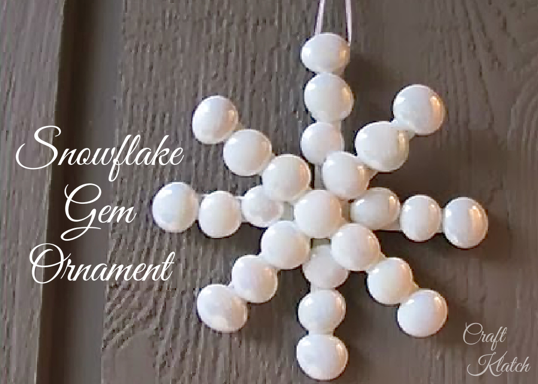 White snowflake gem ornament