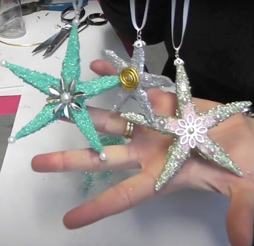 Starfish coastal christmas ornament finished
