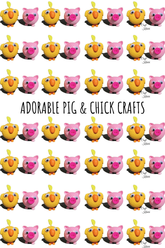 pig and chick golf ball crafts