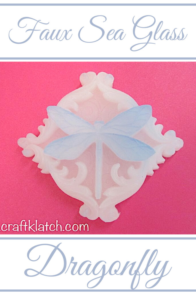 Faux Sea Glass dragonfly emblem 