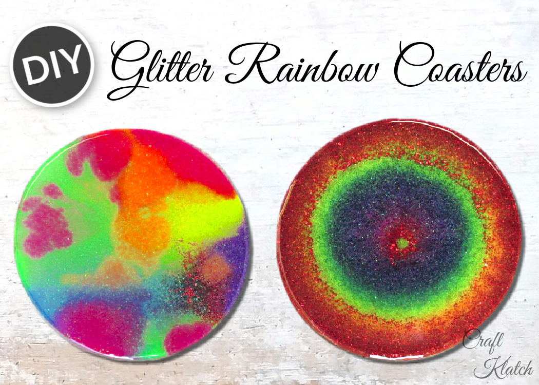 Glitter Rainbow coasters DIY resin craft