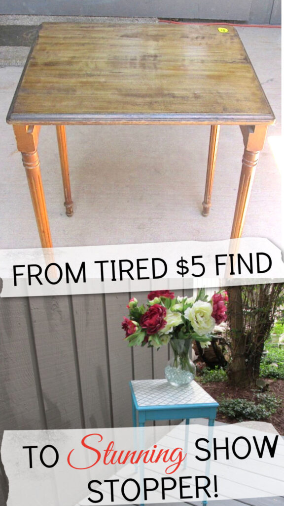 Table Makeover | Stenciling on wood | before and after
