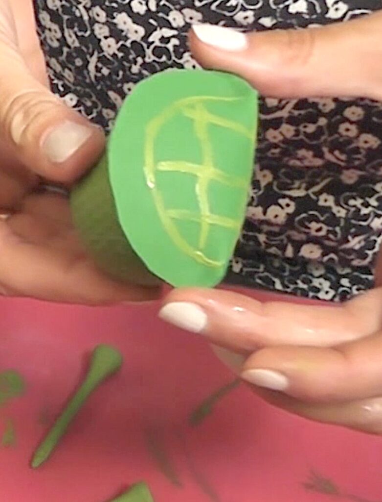 Glue green golf ball to the foam turtle shell