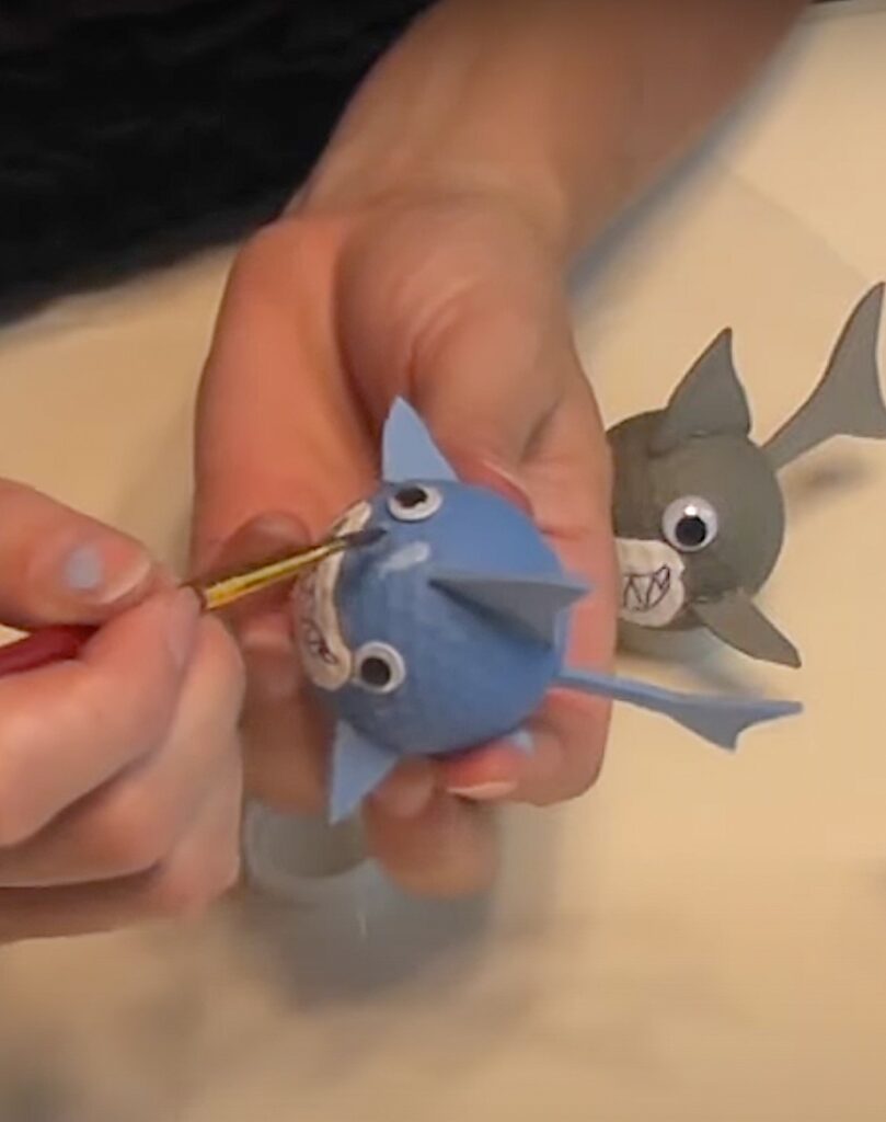 paint highlights on shark heads