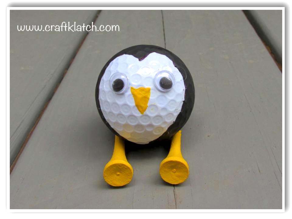 Golf ball babies | penguin made out of a golf ball