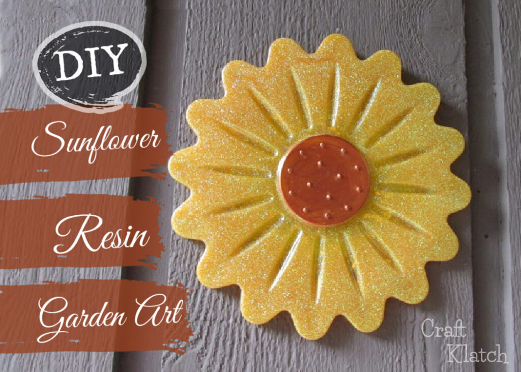 Sunflower resin garden art