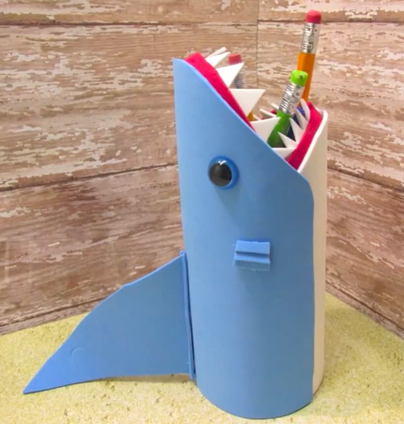 Shark craft pencil holder