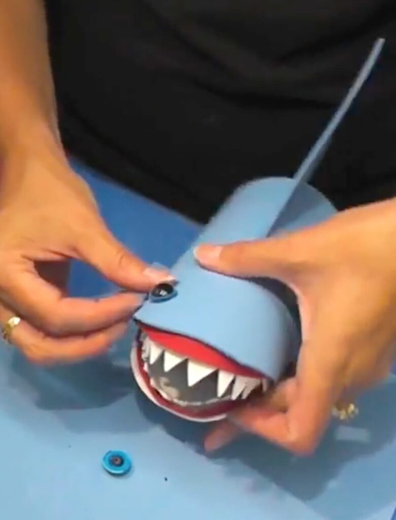 Adding eyes to shark craft