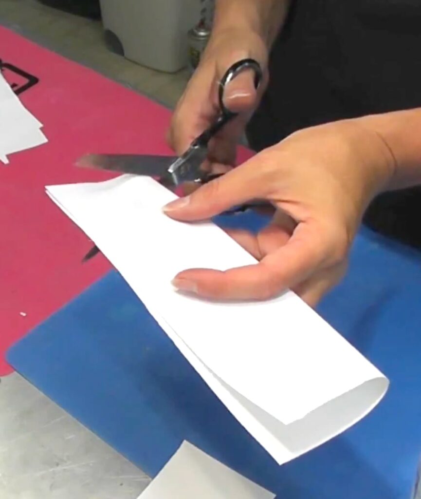 Cutting a template for the shark craft