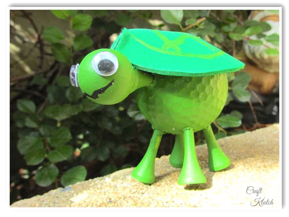 baby turtle golf ball craft