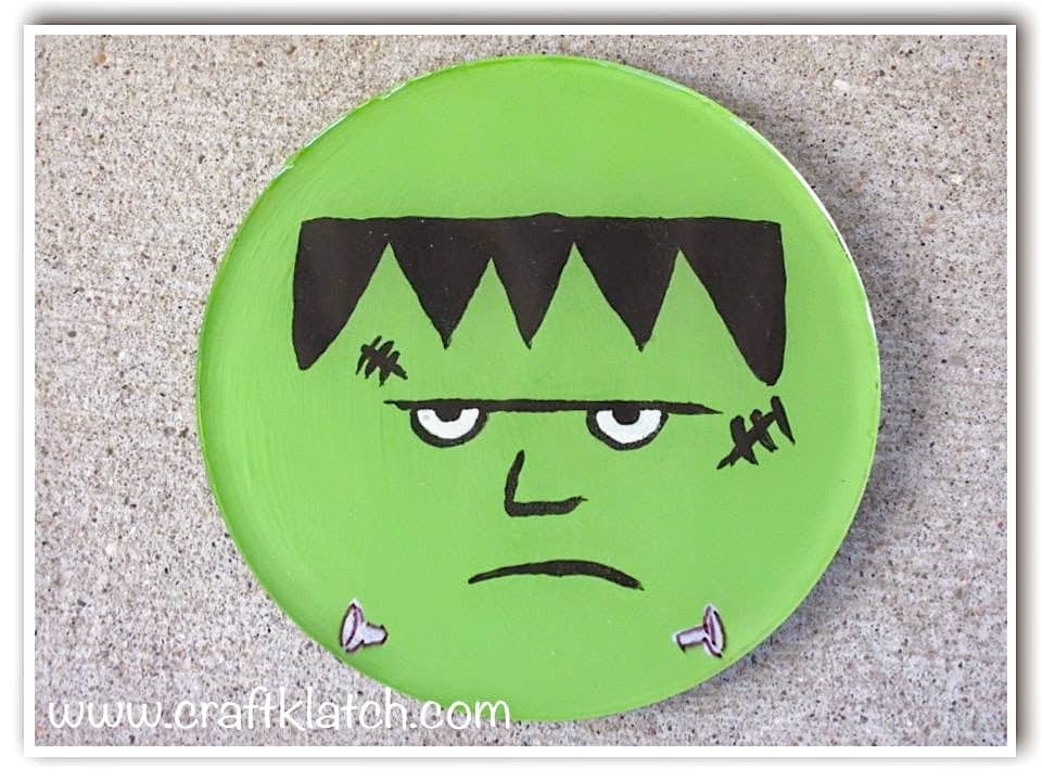 Finished Frankenstein art coaster