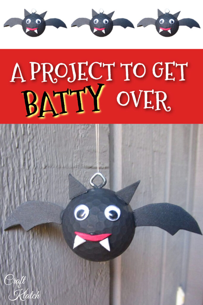 bat for halloween golf ball craft