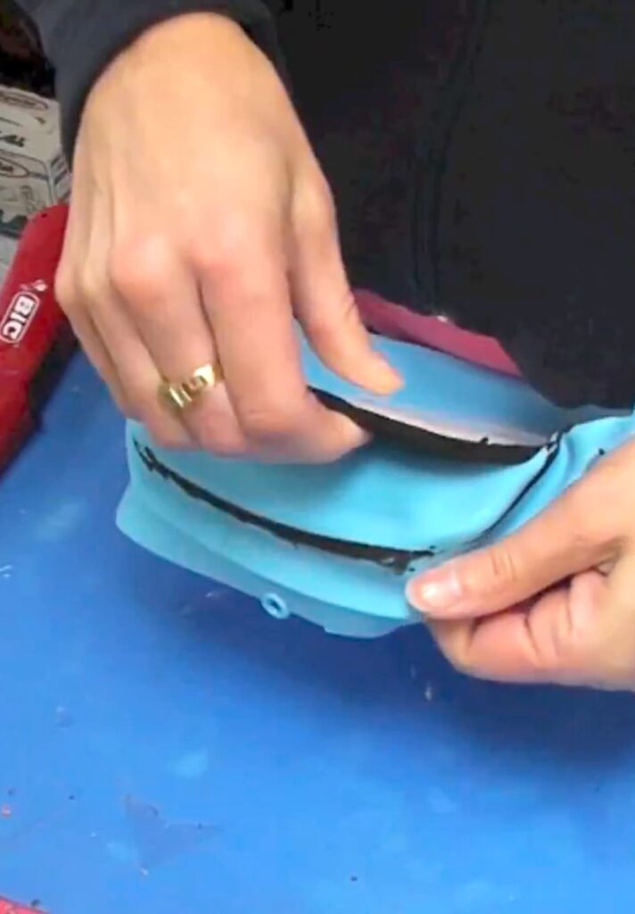 Unmolding the resin snowman