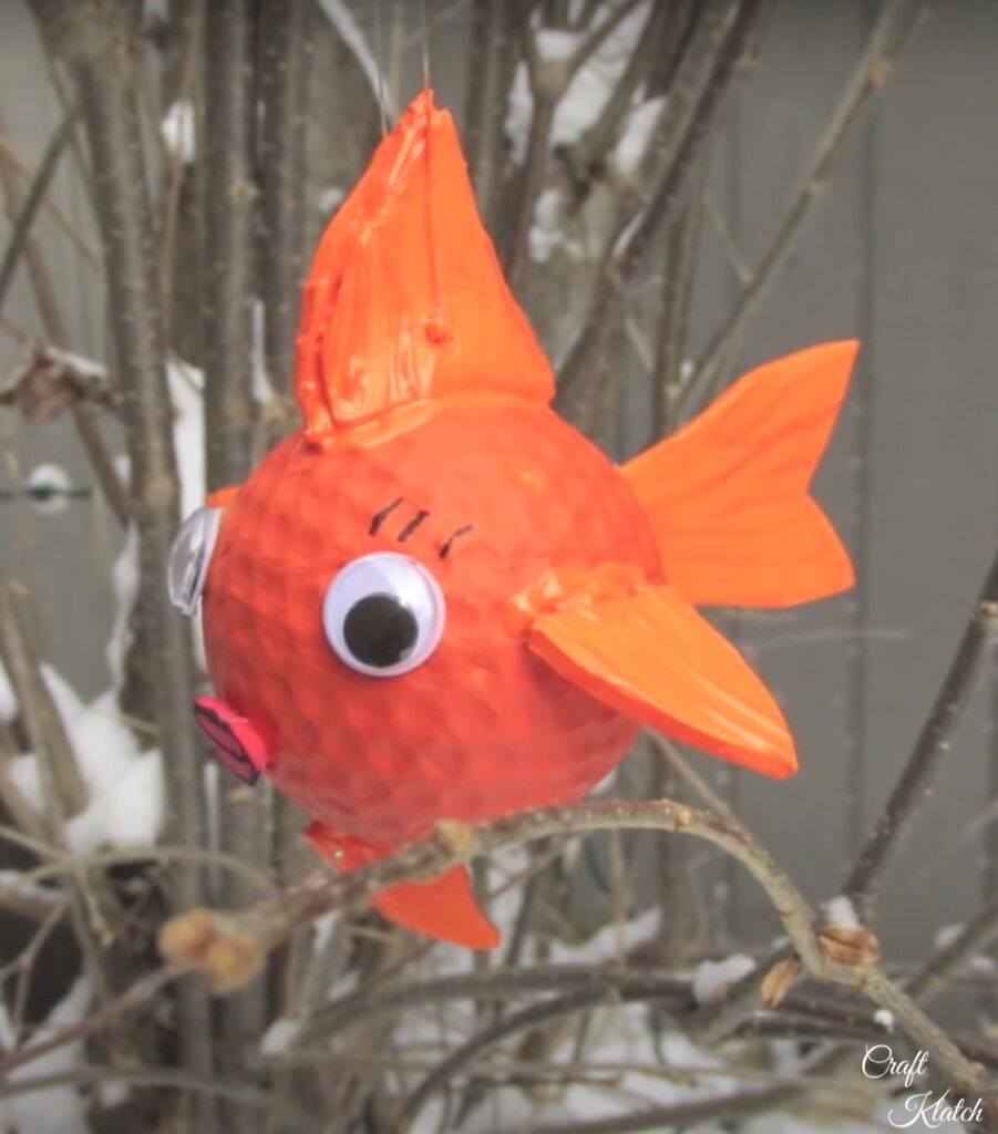 Golf ball goldfish craft