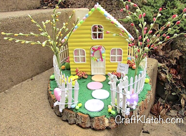 Resin Easter bunny house craft