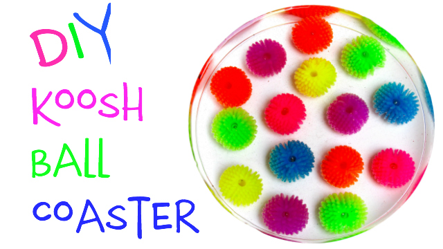 Koosh ball resin diy splash of color coaster