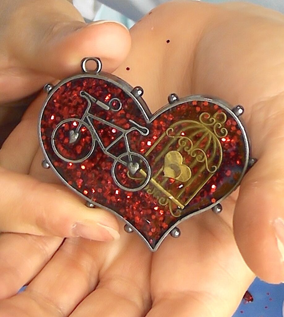 Finished Valentine's Day heart pendant