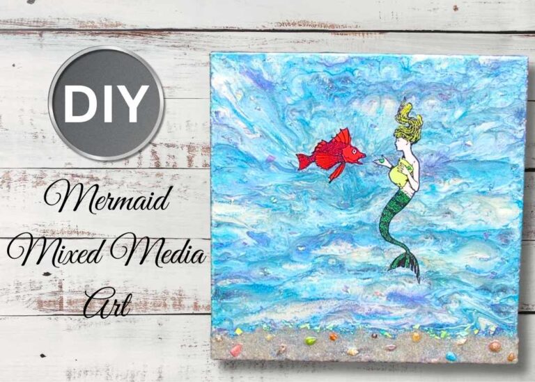 Mermaid mixed media art DIY
