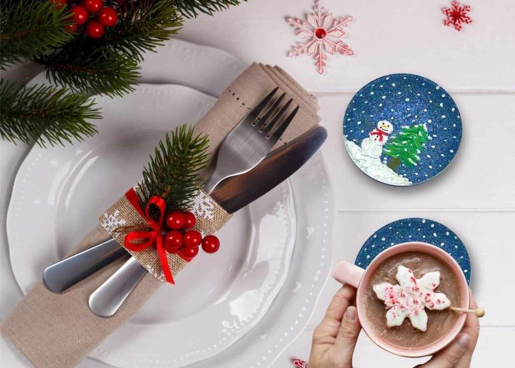 Easy Snowman Coaster How to Paint on Resin