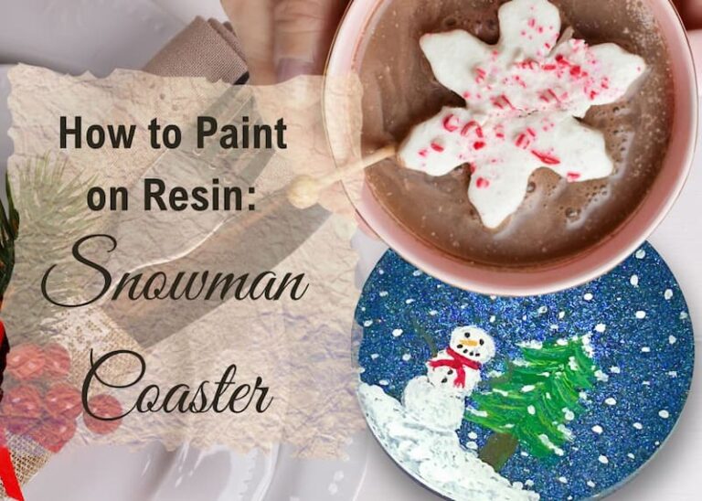 Easy snowman coaster with hot chocolate