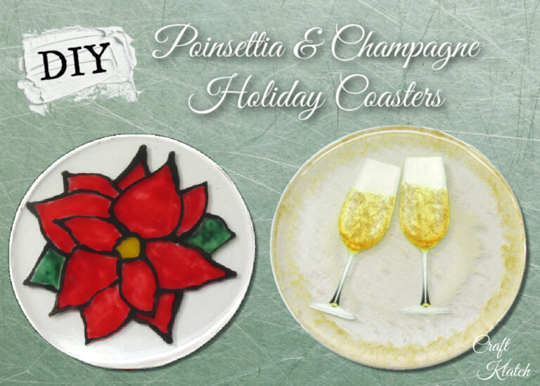 Poinsettia and Champagne Coasters 1050 x 750