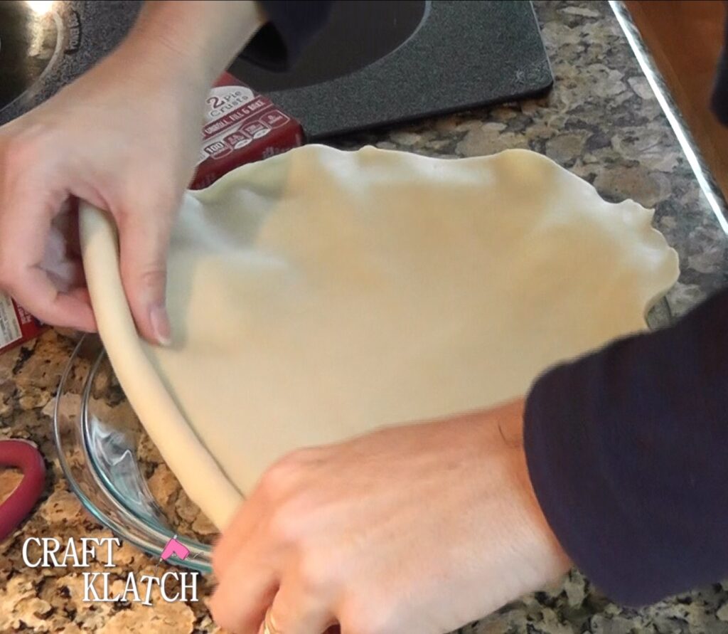 Pumpkin pie - Putting pie crust in pie pan