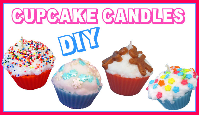 Four cupcakes candles with sprinkles