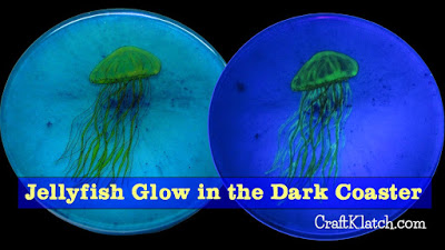 jellyfish, jelly fish, jellyfish craft, craft, crafts, crafting, craft ideas, idea, ideas, project, diy, glow in the dark, resin, craft klatch, another coaster friday